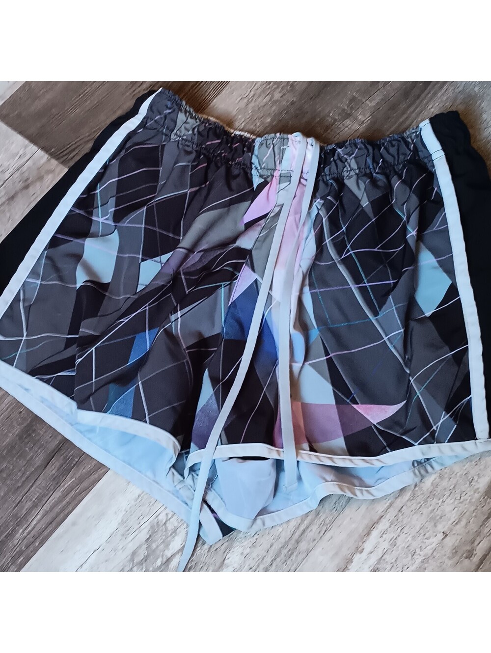 Zelos Shorts Womens Purple Blue Lined Workout Active Gym Ladies L Elastic Waist